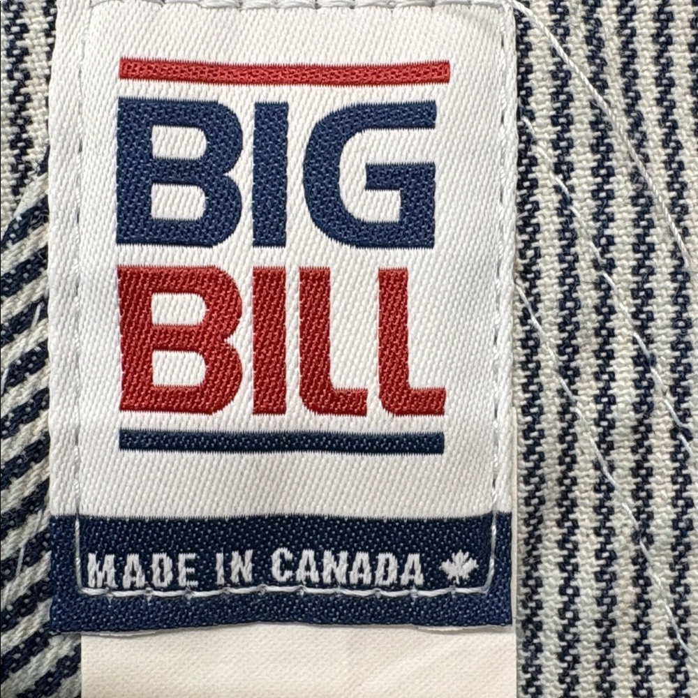 Big Bill Hickory Stripe Bib Overall with Zip Front Closure  54 Regular - Picture 4 of 10